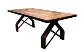 Natural Top Industrial Dining Table